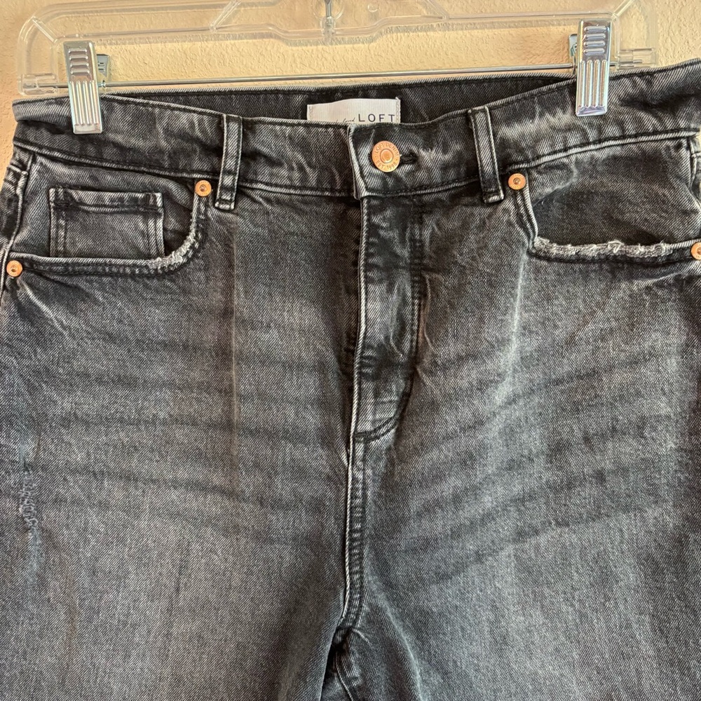 LOFT Women's Charcoal Denim Pants The Straight Crop Size 8 / 29